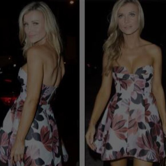 - Keepsake Divide Dress Strapless in Collage Floral Revolve Party Cocktails XS - Picture 11 of 12